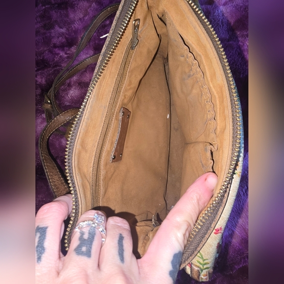 PATRICIA NASH EMELINE CROSSBODY PRAIRIE ROSE ORIG LEATHER FLORAL - Picture 14 of 16